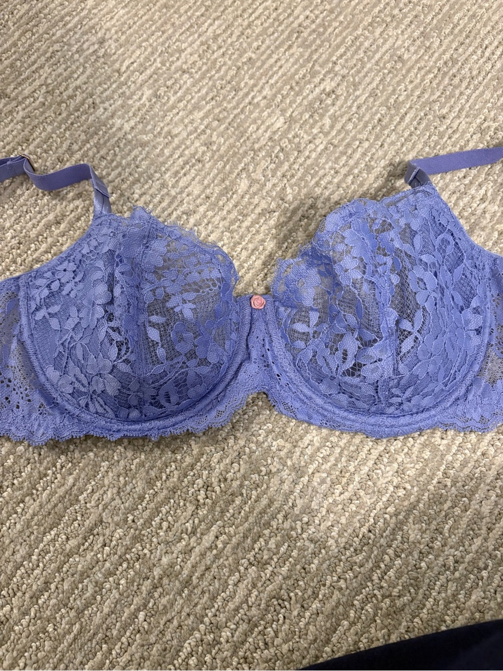 Victoria Secret Lace Underwire Balconette Bra in Periwinkle Blue